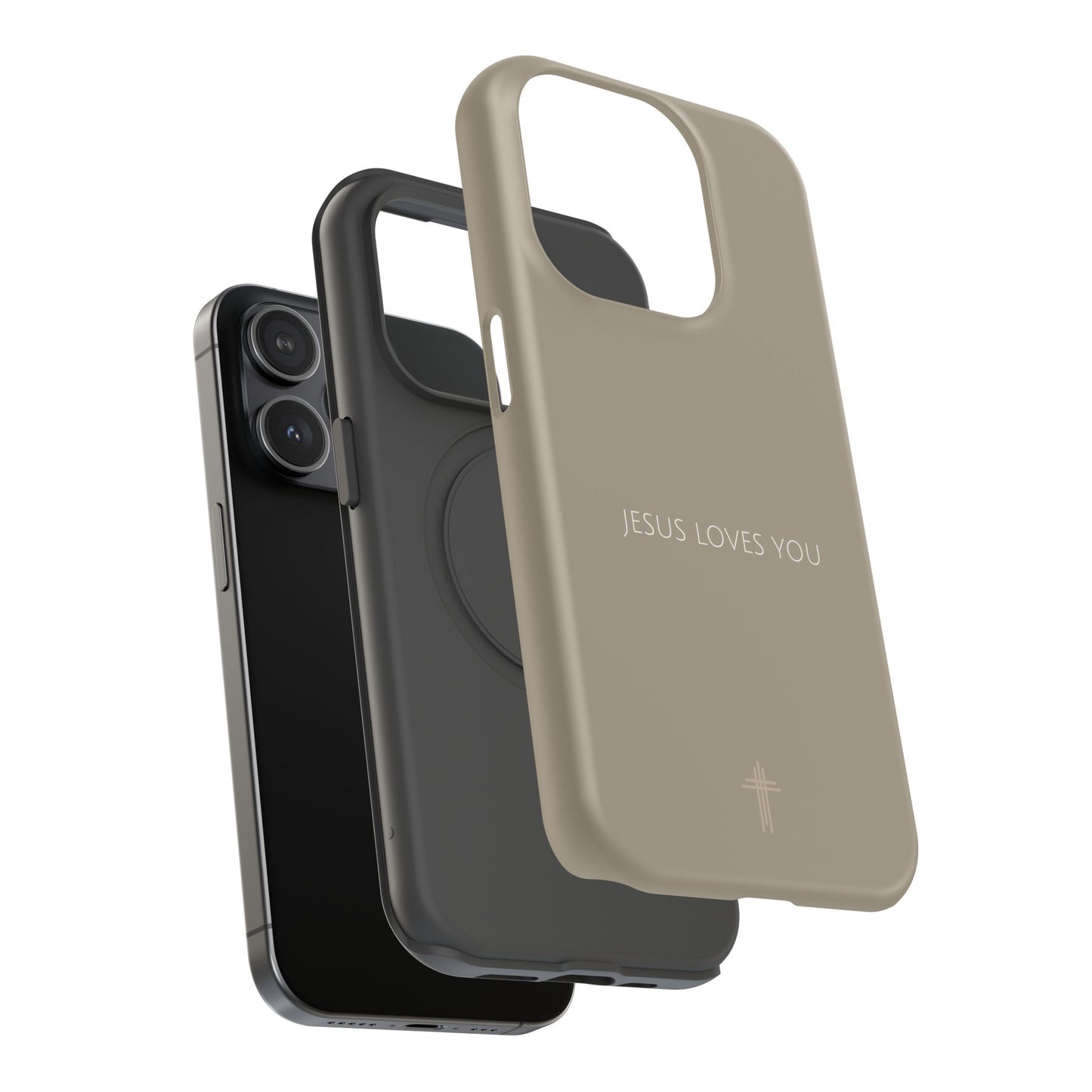 Jesus Loves You Tan iPhone Case | Minimal Christian Faith Phone Case