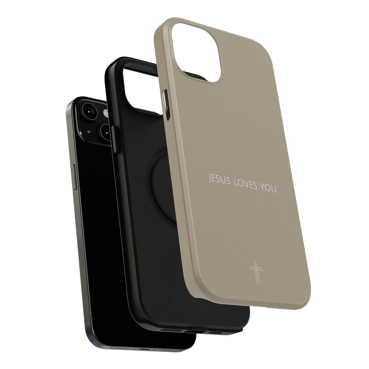 Jesus Loves You Tan iPhone Case | Minimal Christian Faith Phone Case