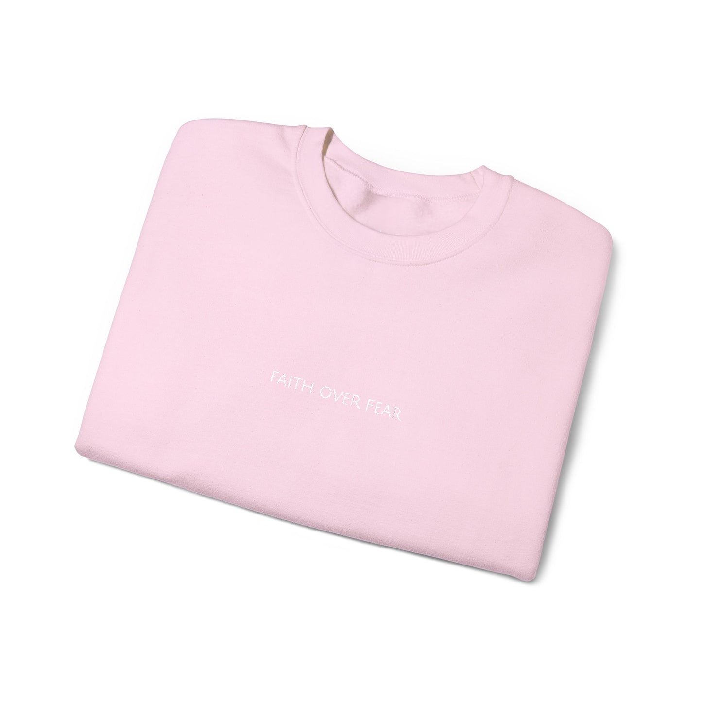 Faith Over Fear Embroidered Crewneck | Minimal Christian Sweatshirt