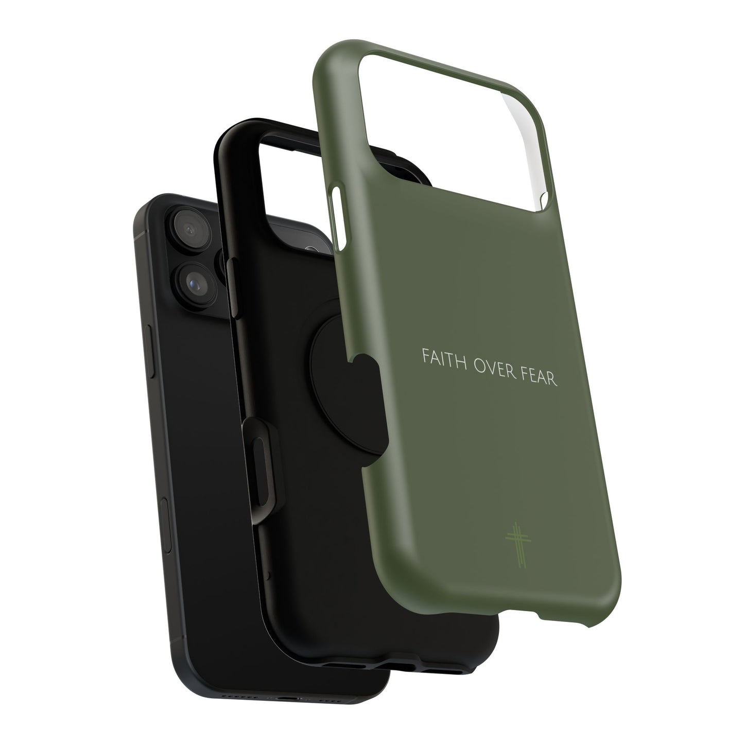 Faith Over Fear Green iPhone Case | Minimal Christian Faith Phone Case
