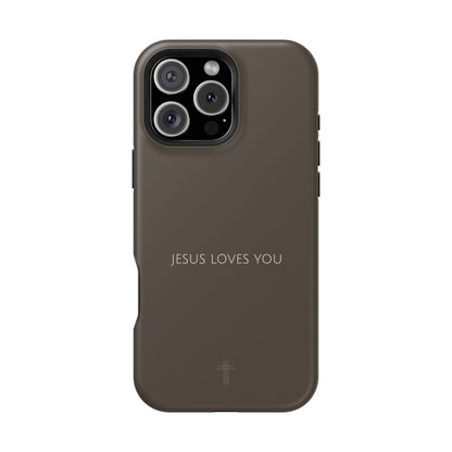 Jesus Loves You Brown iPhone Case | Minimal Christian Faith Phone Case