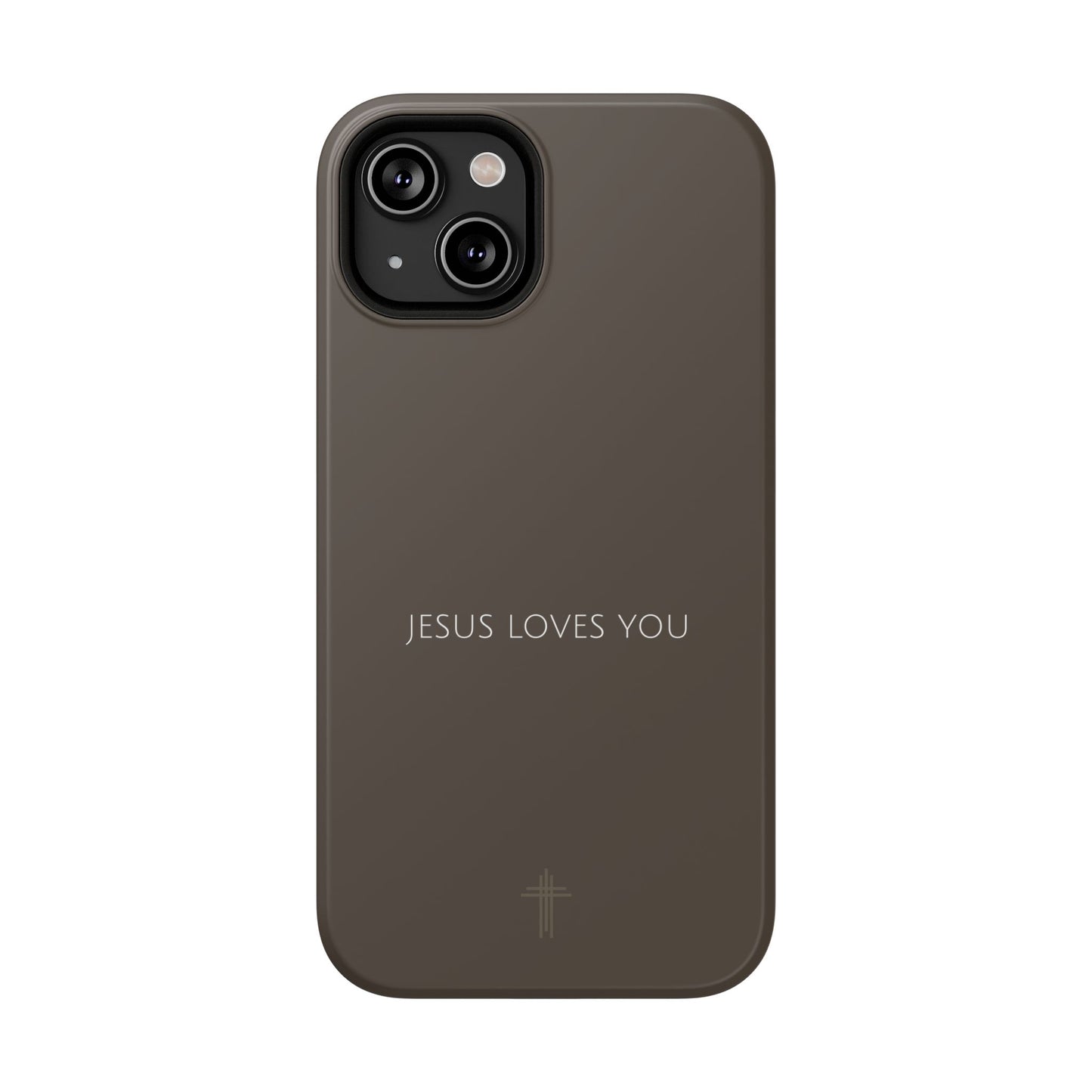 Jesus Loves You Brown iPhone Case | Minimal Christian Faith Phone Case