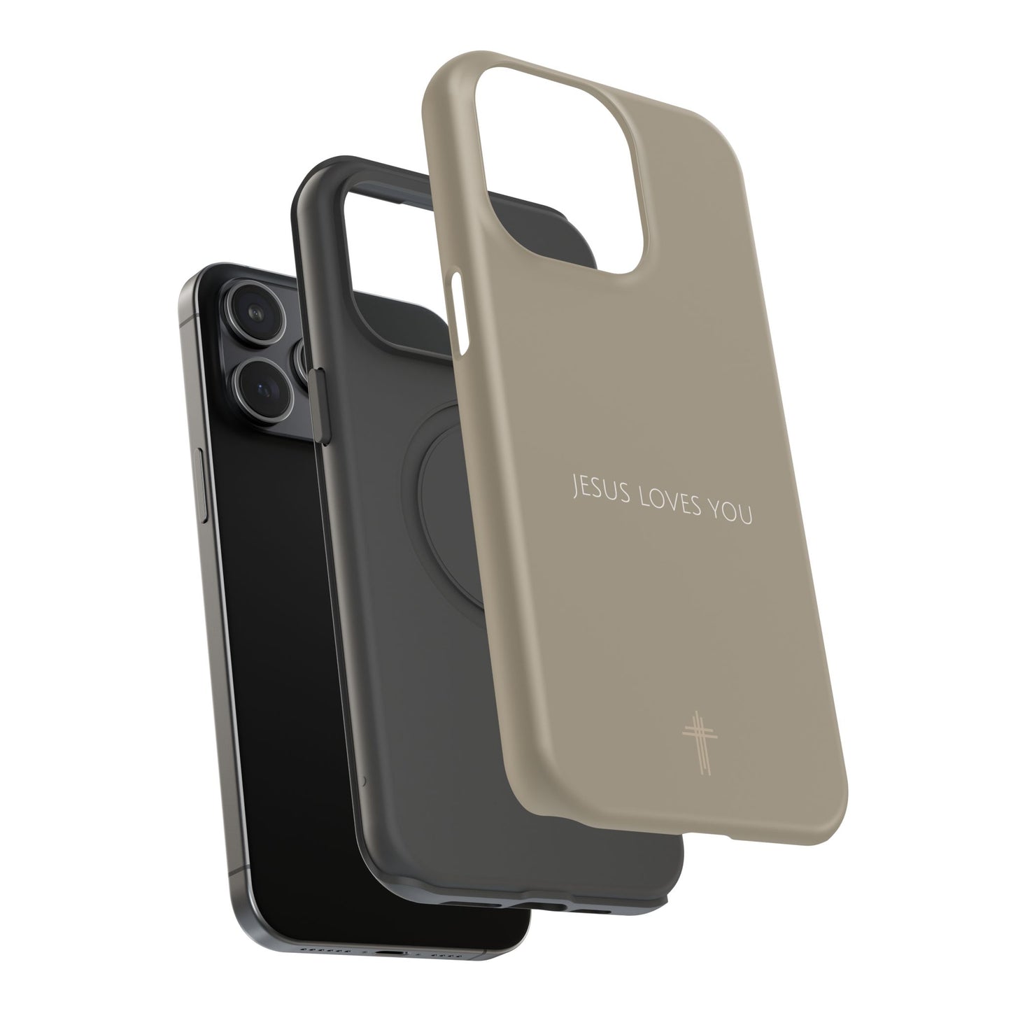 Jesus Loves You Tan iPhone Case | Minimal Christian Faith Phone Case