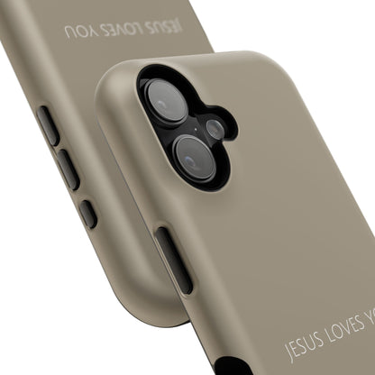 Jesus Loves You Tan iPhone Case | Minimal Christian Faith Phone Case