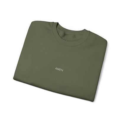 Amen Embroidered Crewneck | Minimal Christian Sweatshirt