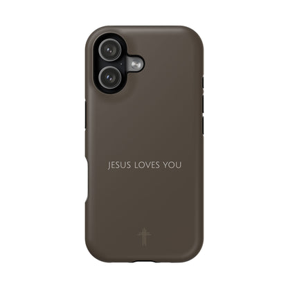 Jesus Loves You Brown iPhone Case | Minimal Christian Faith Phone Case