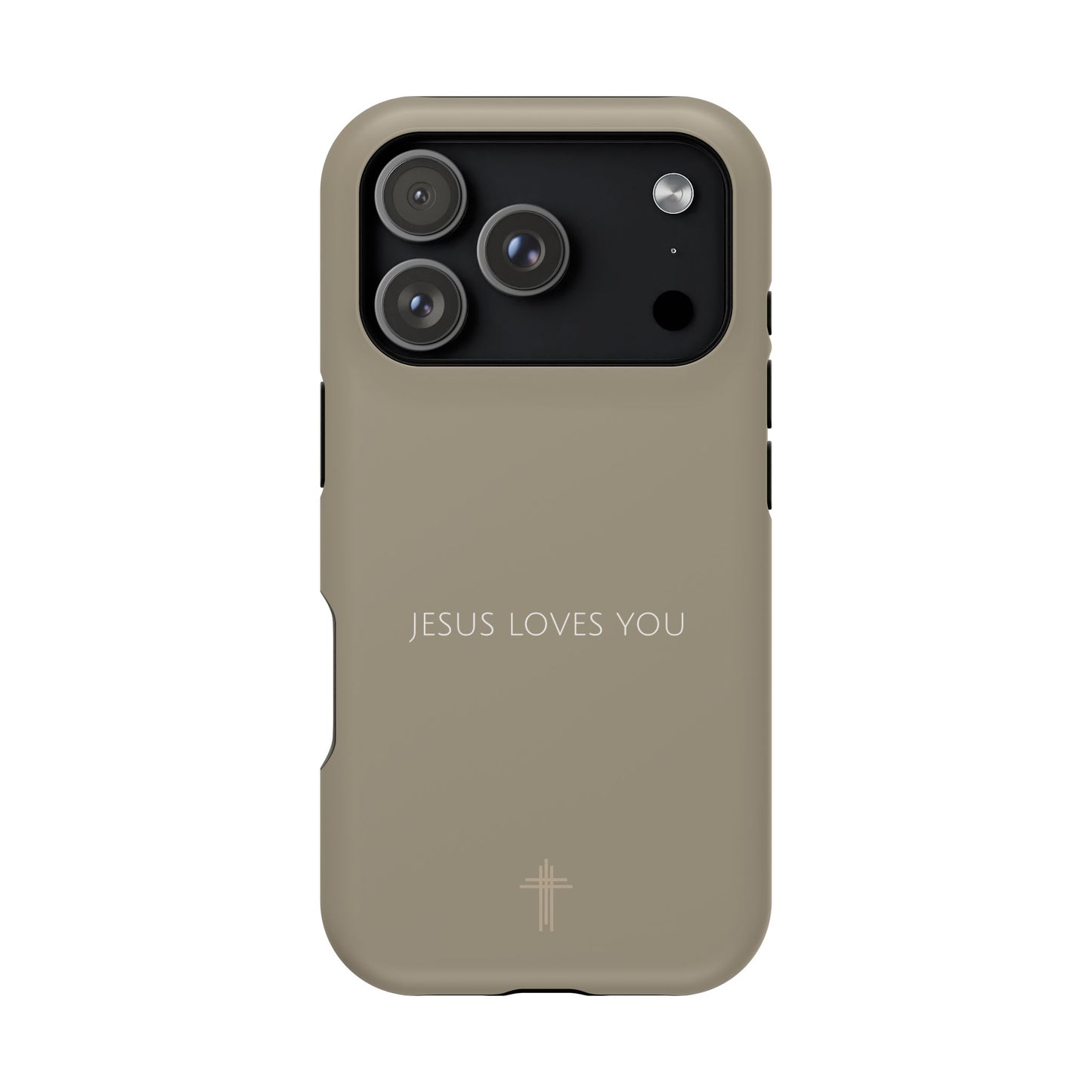 Jesus Loves You Tan iPhone Case | Minimal Christian Faith Phone Case