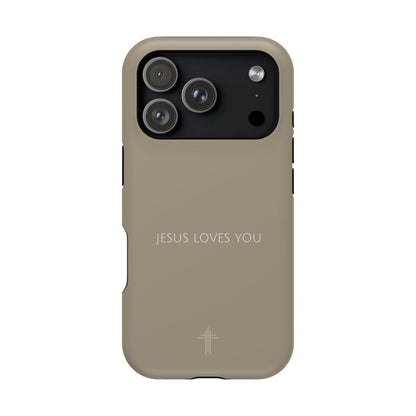Jesus Loves You Tan iPhone Case | Minimal Christian Faith Phone Case