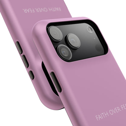 Faith Over Fear Pink iPhone Case | Minimal Christian Faith Phone Case