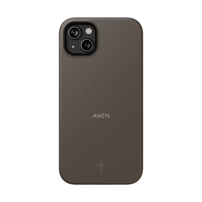 Amen Brown iPhone Case | Minimal Christian Faith Phone Case