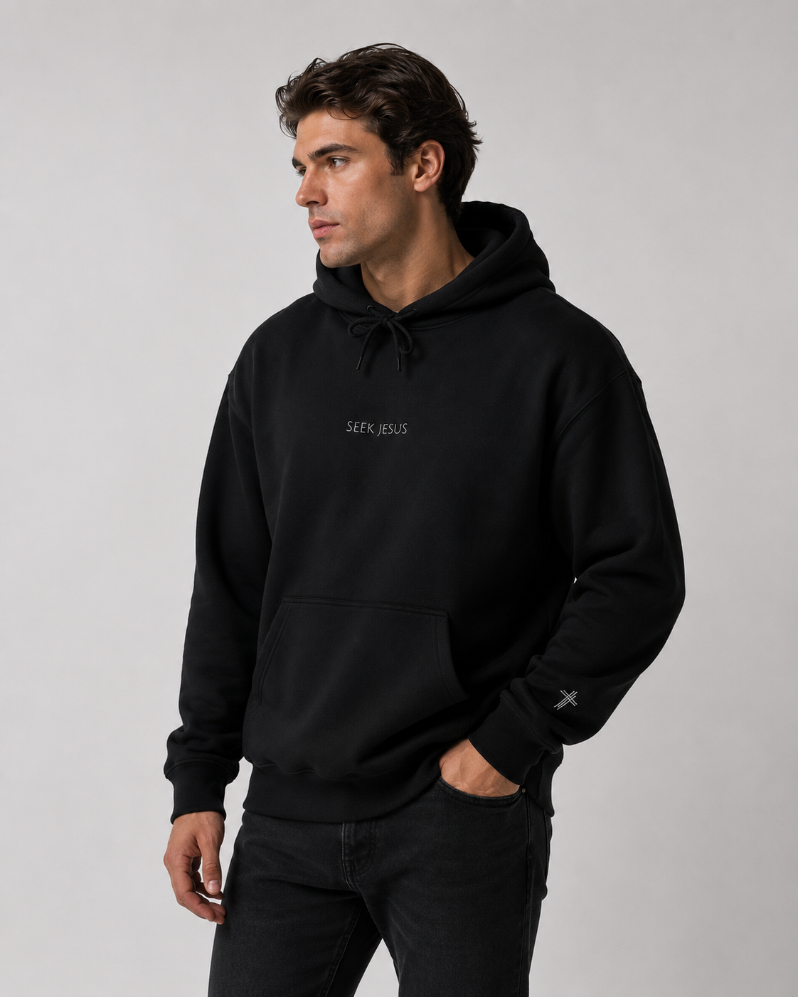 Seek Jesus | Embroidered Christian Hoodie