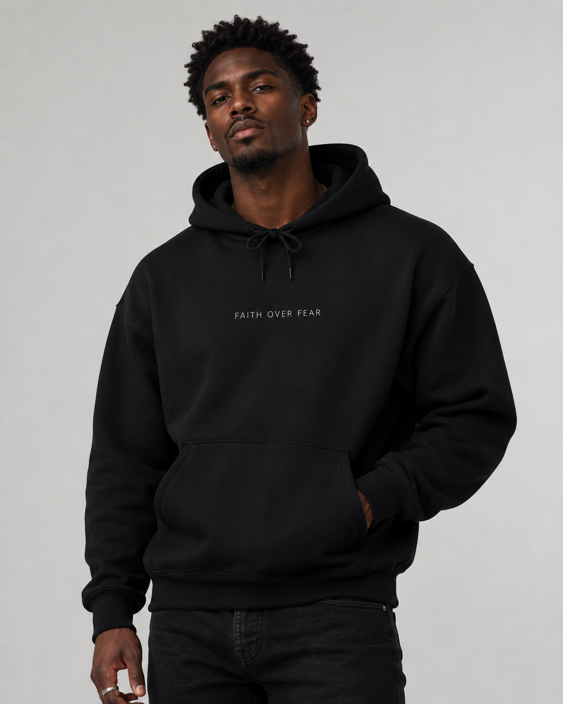 Faith Over Fear Hoodie | Minimal Christian Faith-Based Apparel