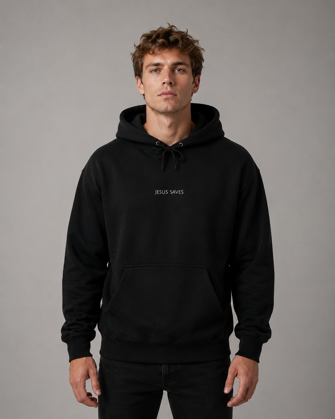 Jesus Saves Hoodie | Minimal Christian Faith-Based Apparel