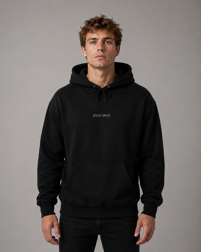 Jesus Saves Hoodie | Minimal Christian Faith-Based Apparel