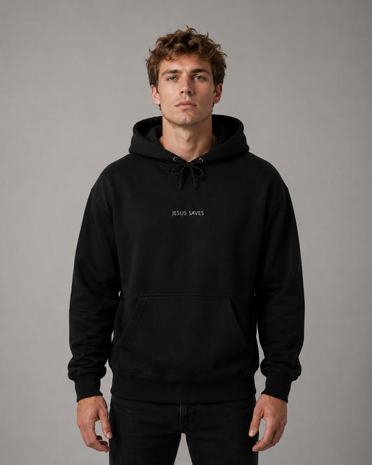 Jesus Saves Hoodie | Minimal Christian Faith-Based Apparel