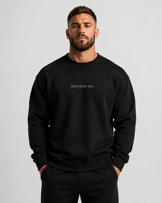Jesus Loves You Christian Crewneck Sweatshirt | Minimal Faith Apparel