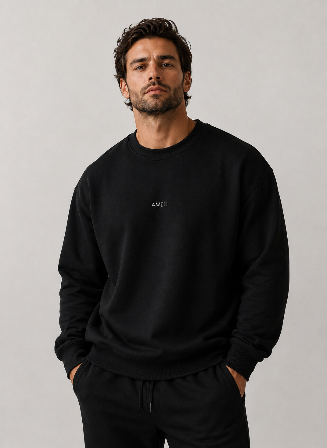 Amen Christian Crewneck Sweatshirt | Minimal Faith Apparel