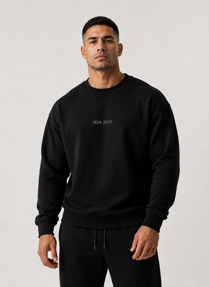 Seek Jesus Christian Crewneck Sweatshirt | Minimal Faith Apparel