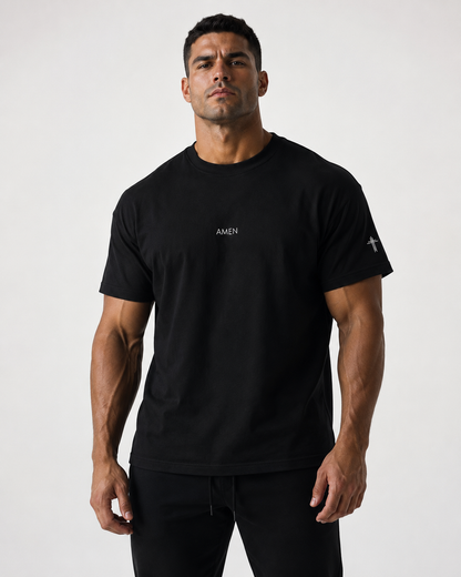 Amen Embroidered Christian T Shirt | Minimal Faith Tee