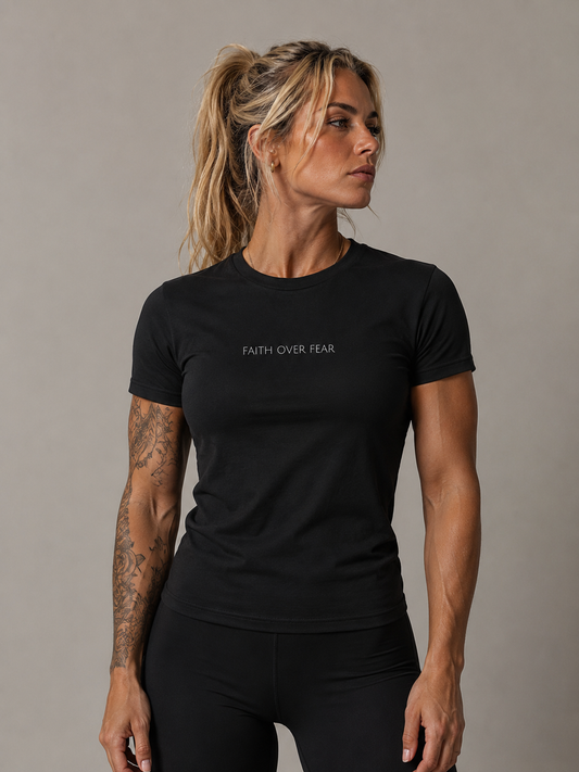 Faith Over Fear Women’s Christian T-Shirt | Minimal Faith-Based Apparel