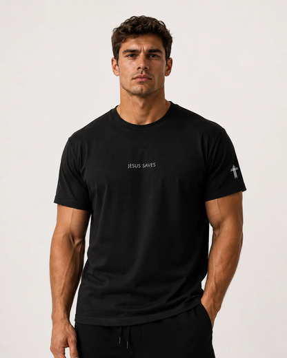 Jesus Saves Christian T Shirt | Minimal Faith Tee
